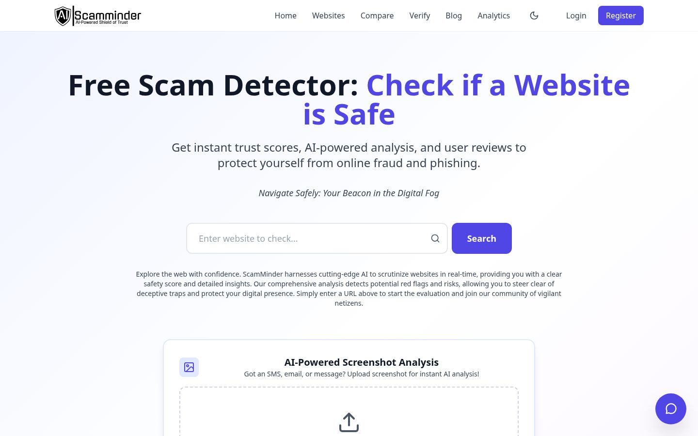 ScamMinder Homepage