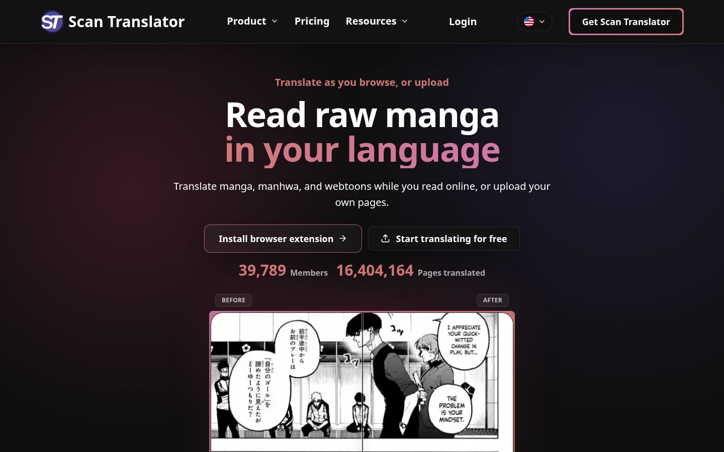 Scan Translator Homepage