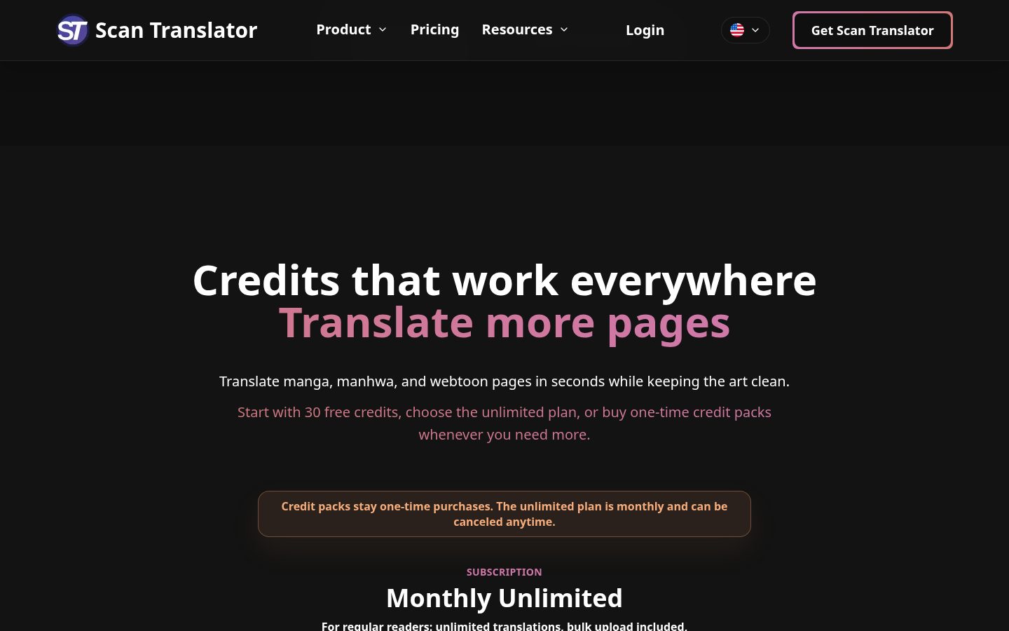 Scan Translator Pricing