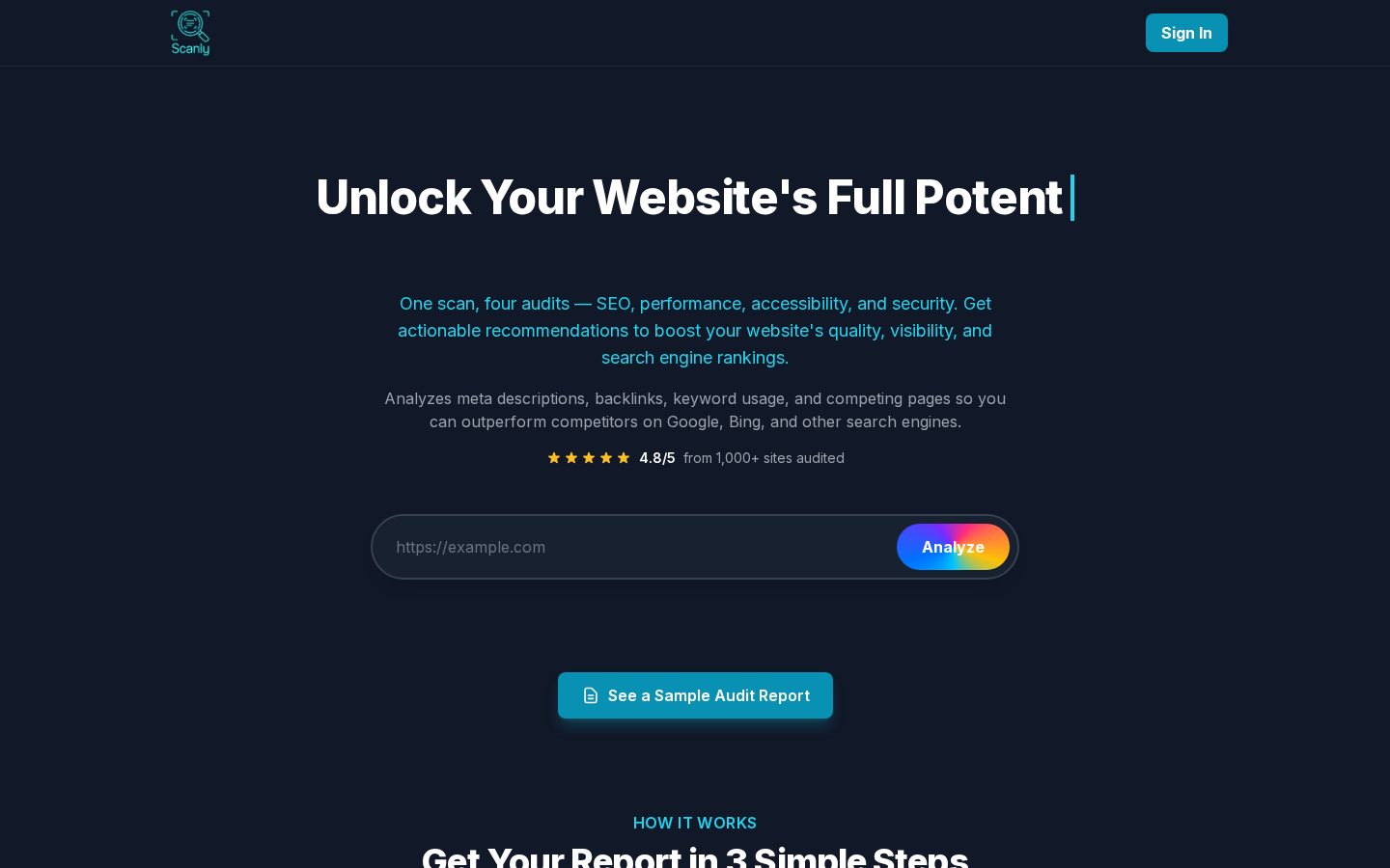 Scanly Homepage