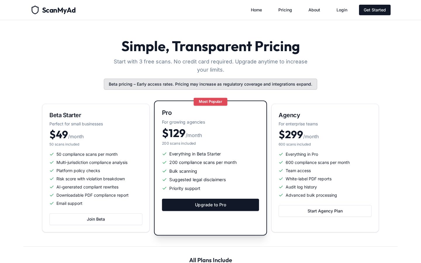 ScanMyAd Pricing