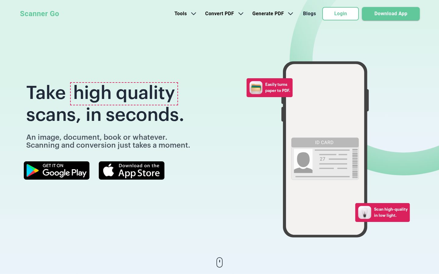 Scanner Go Homepage