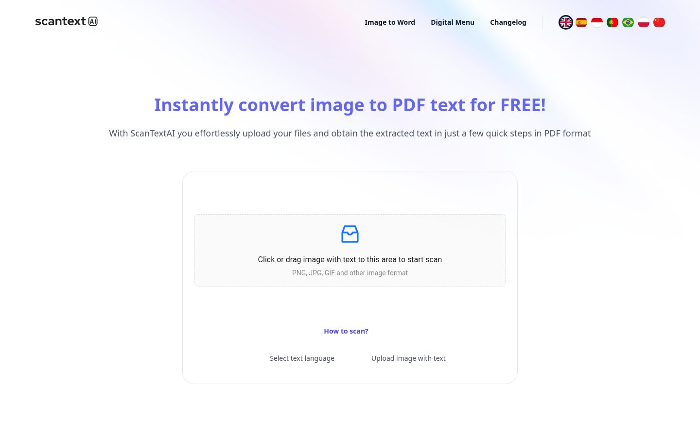 ScantextAI Homepage