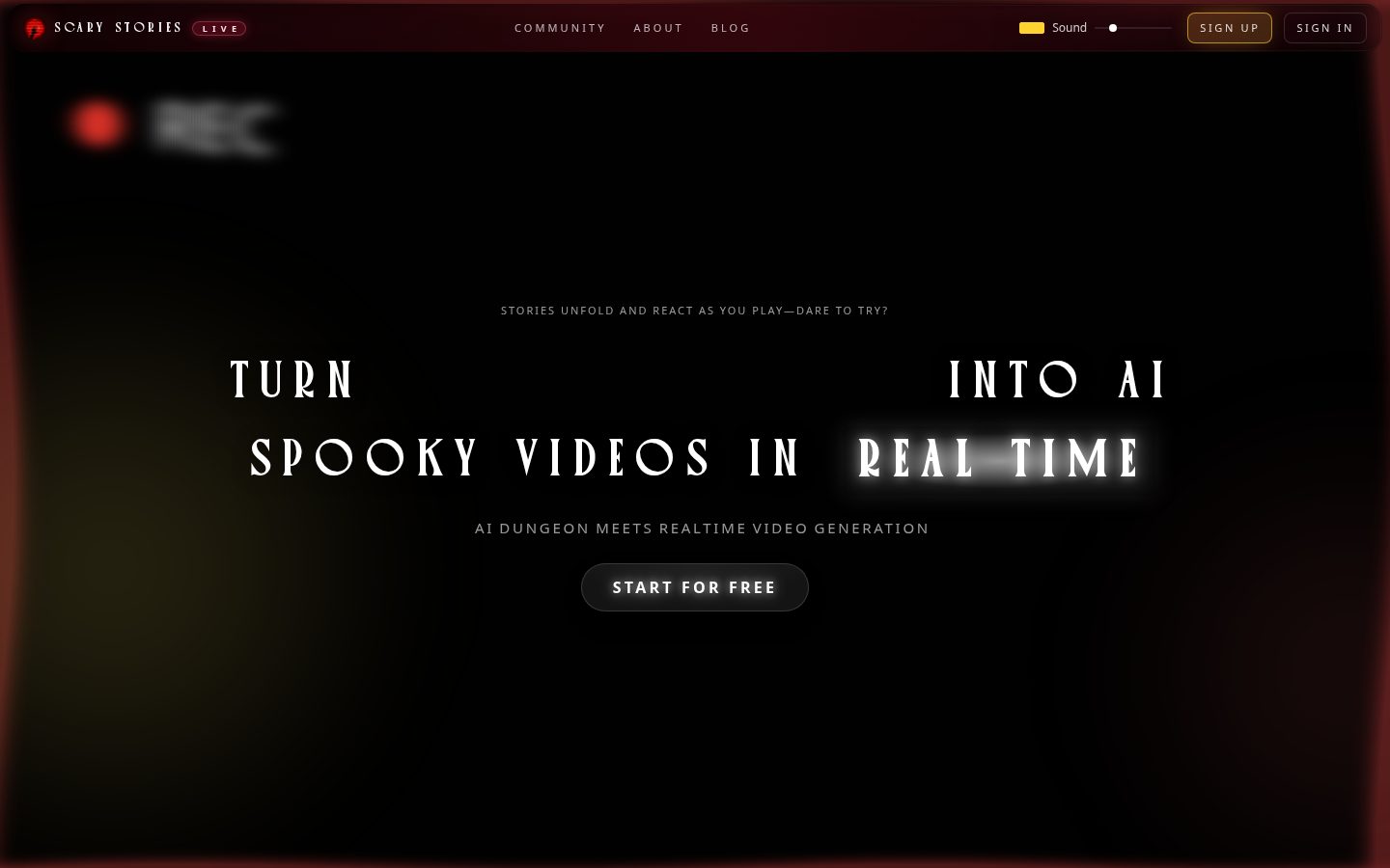 ScaryStories Live Homepage