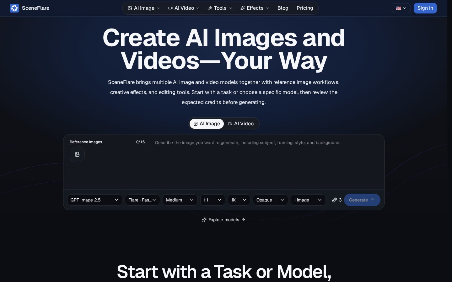 SceneFlare Homepage