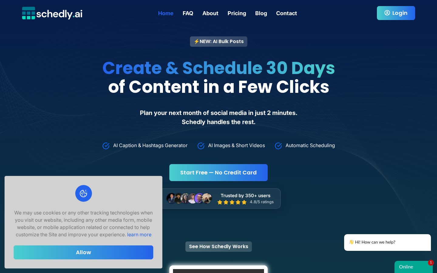 Schedly Homepage