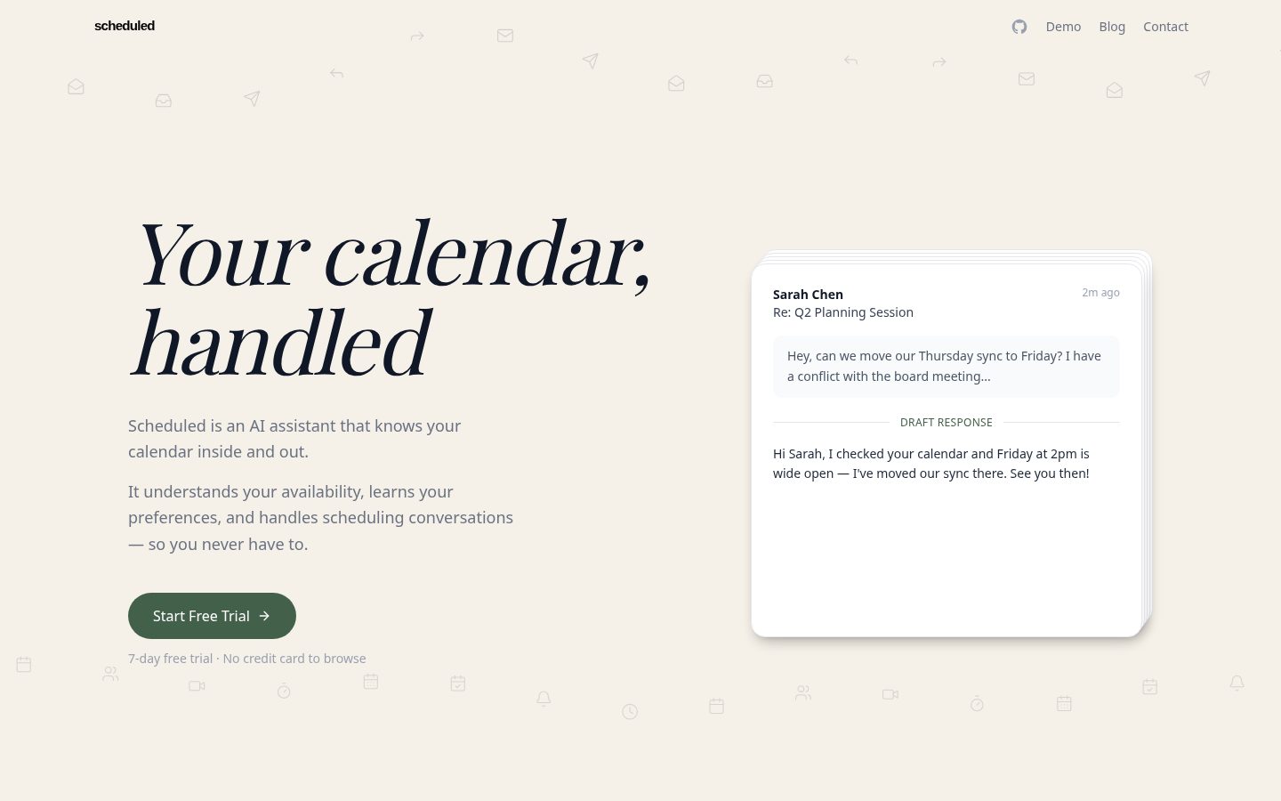Scheduled Homepage