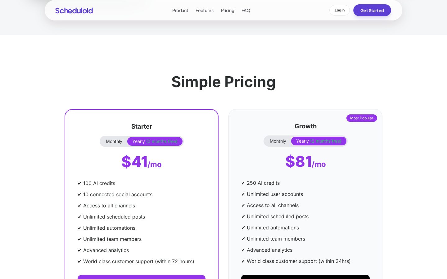 Scheduloid Pricing