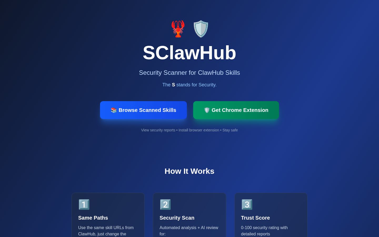 SClawHub Homepage