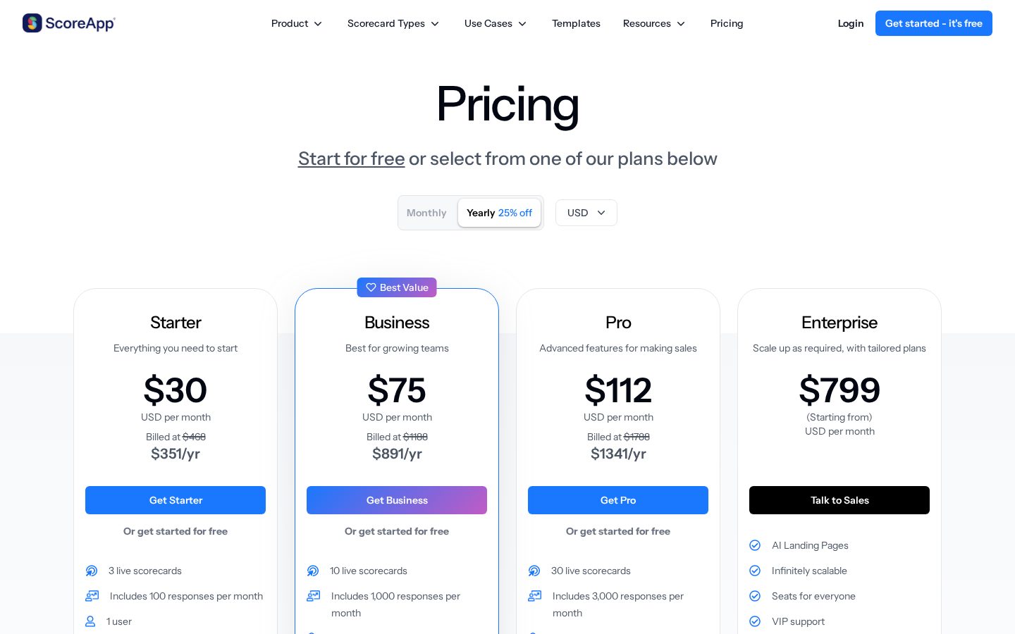 ScoreApp Pricing
