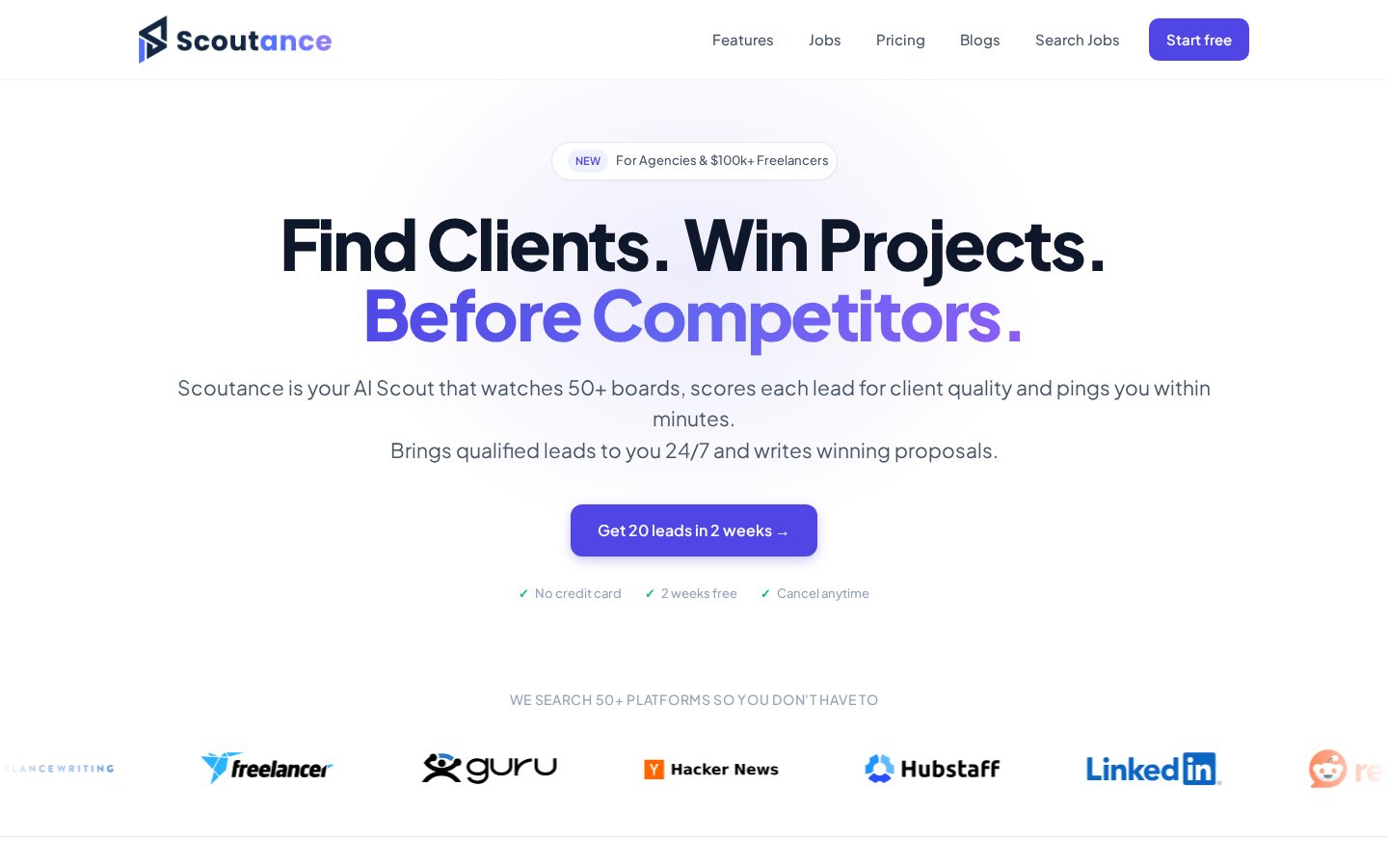 Scoutance Homepage