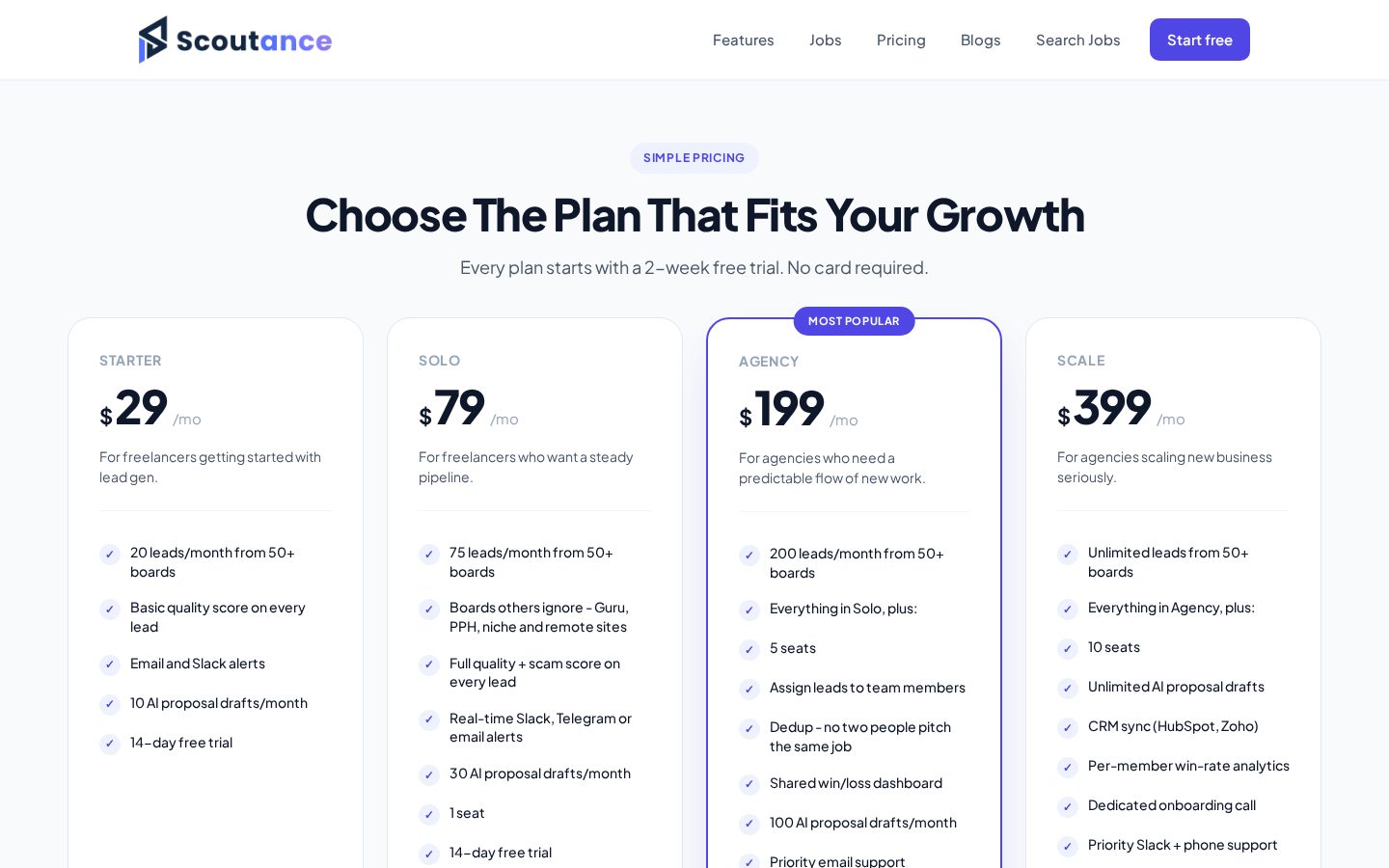 Scoutance Pricing