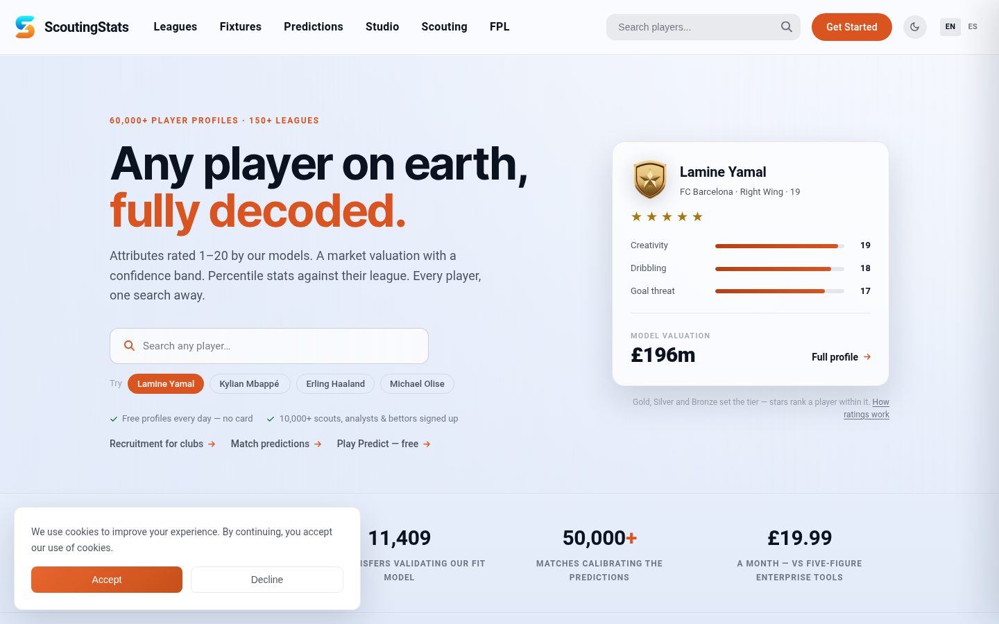 ScoutingStats Homepage