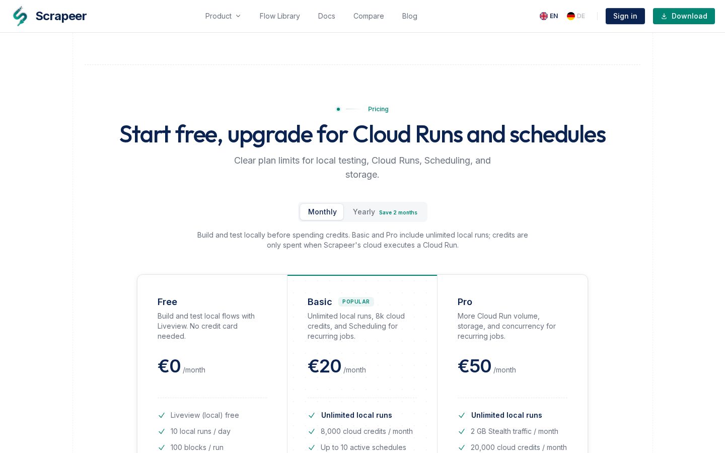 Scrapeer Pricing
