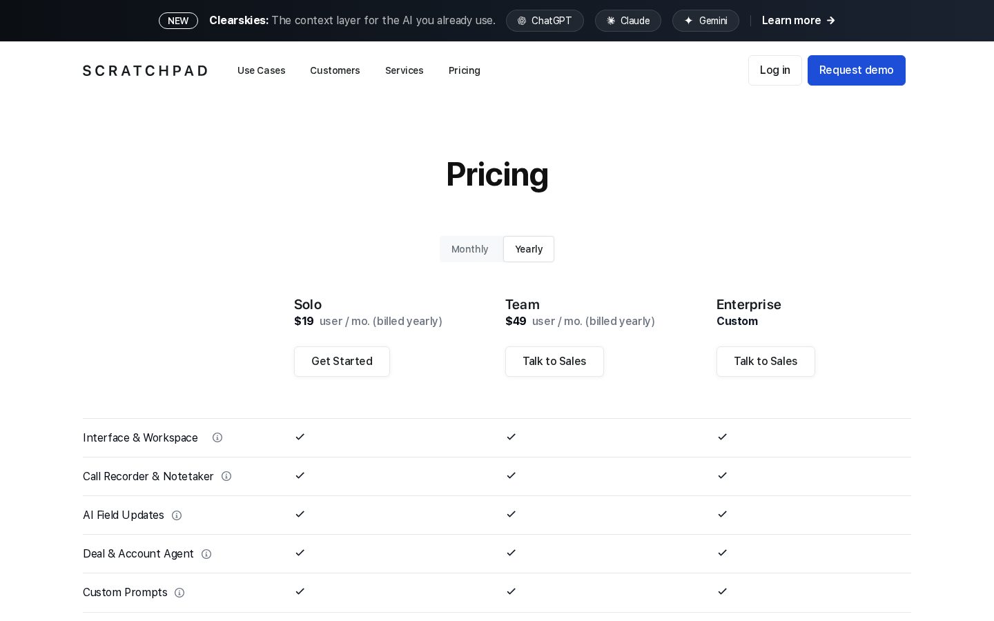 Scratchpad Pricing