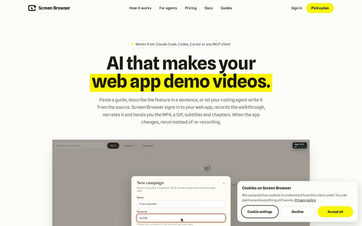 Screen Browser Homepage