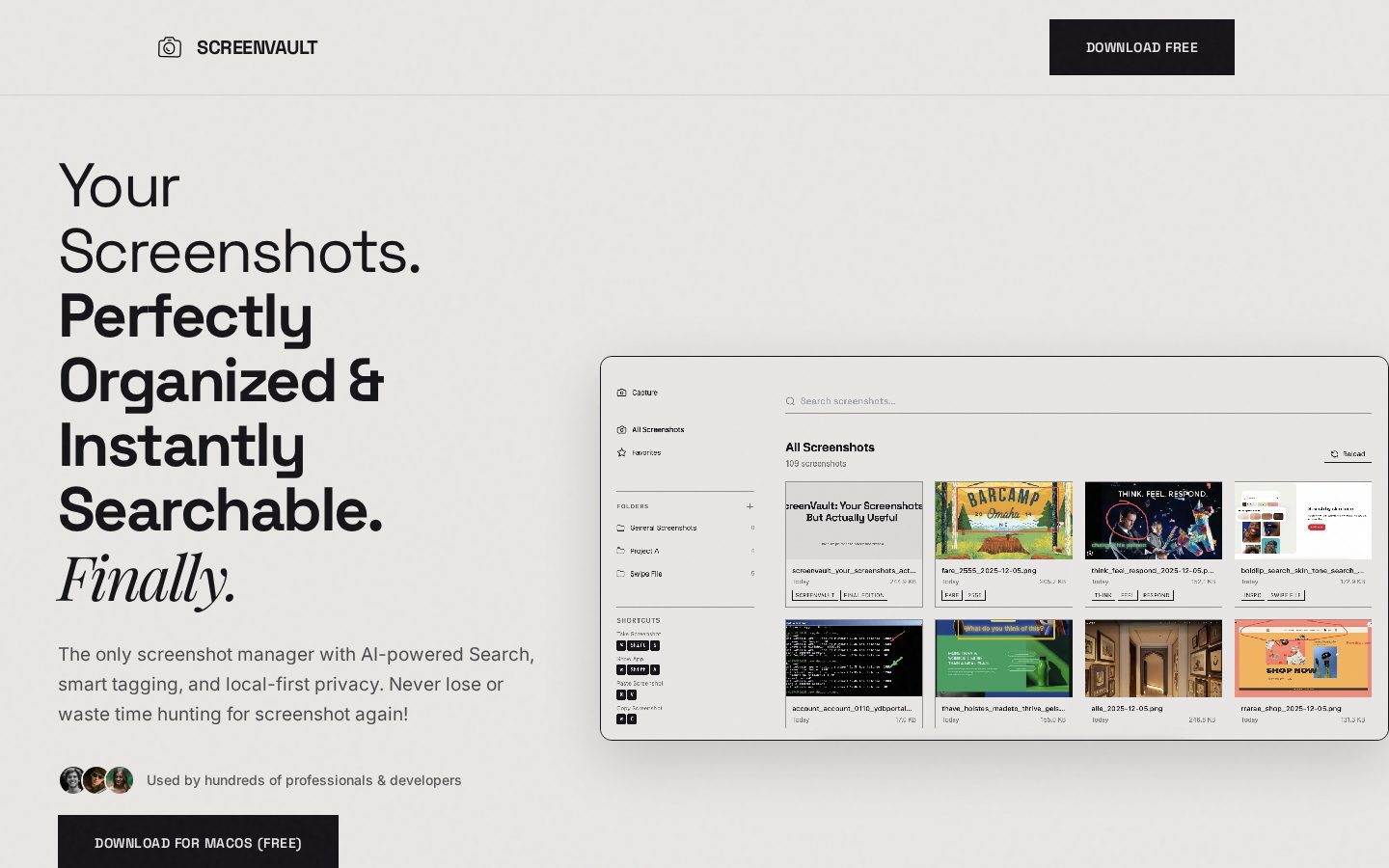 Screenvault Homepage