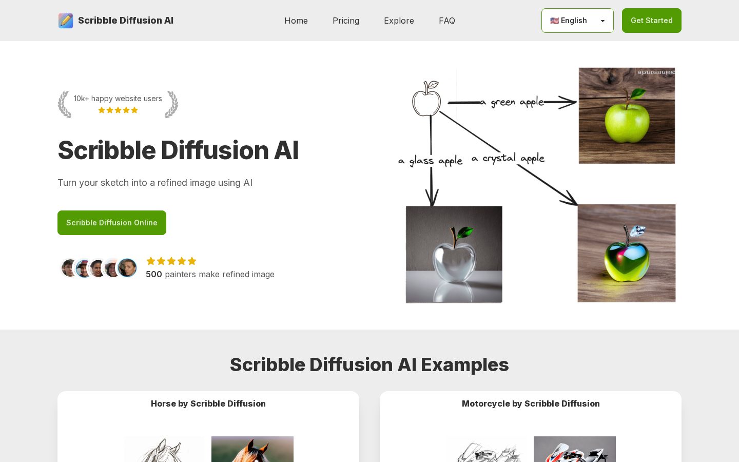Scribble Diffusion AI Homepage