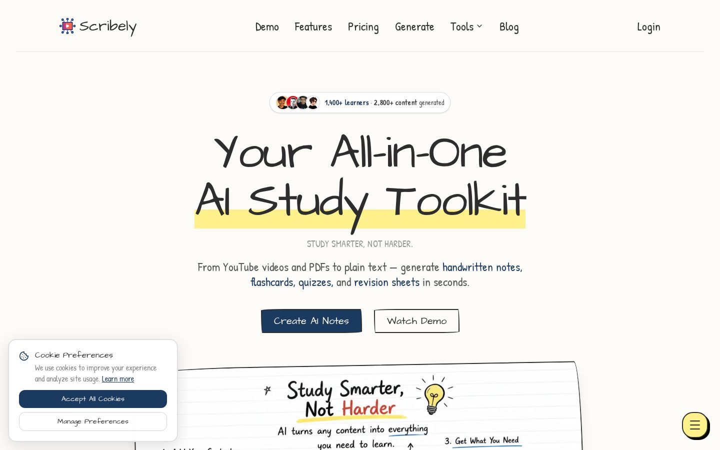 Scribely Homepage