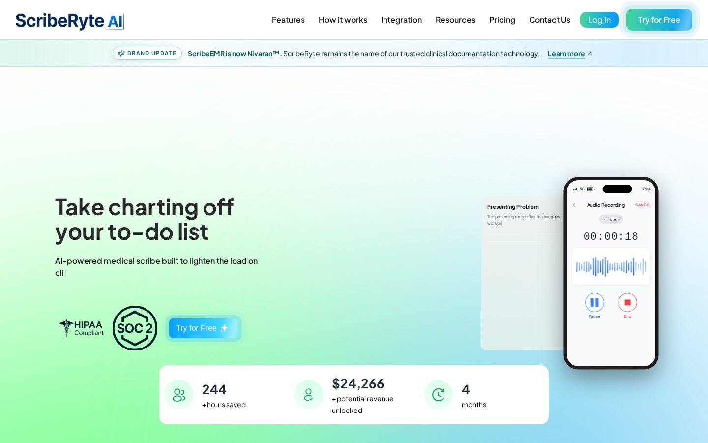 ScribeRyte AI Homepage