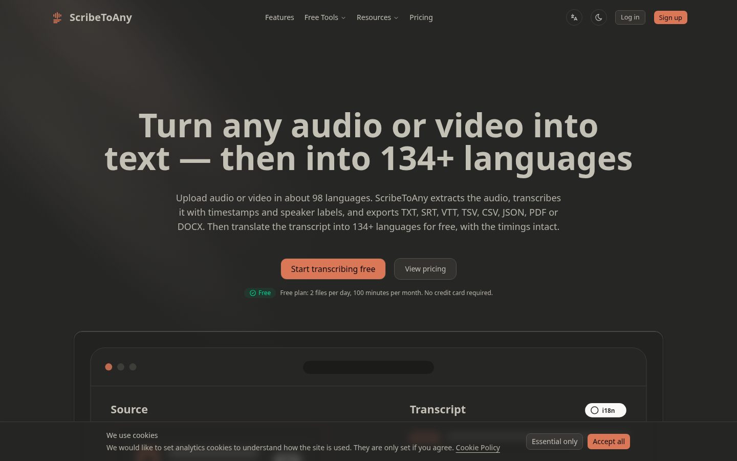 ScribeToAny Homepage