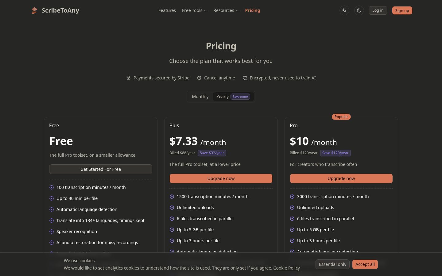 ScribeToAny Pricing