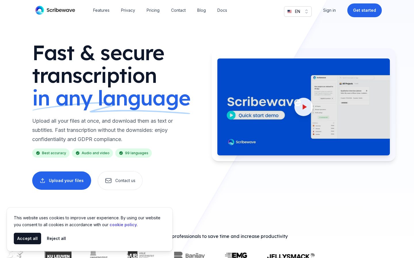 Scribewave Homepage