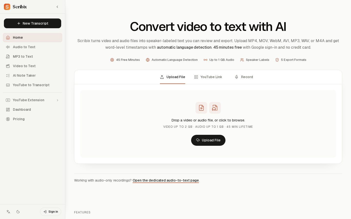 Scribix Homepage