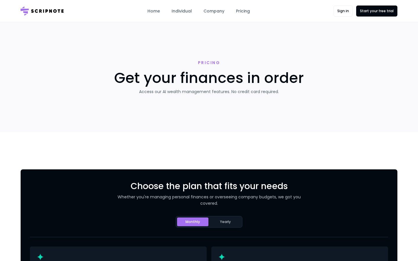 Scripnote Pricing