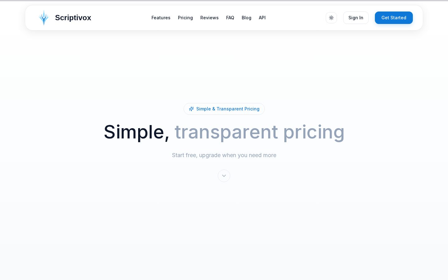 Scriptivox Pricing