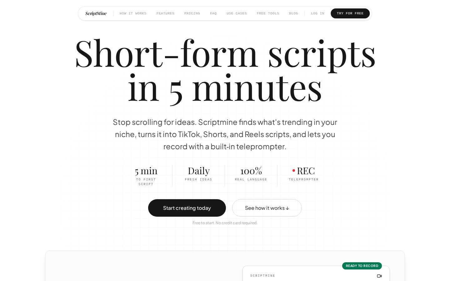 Scriptmine Homepage