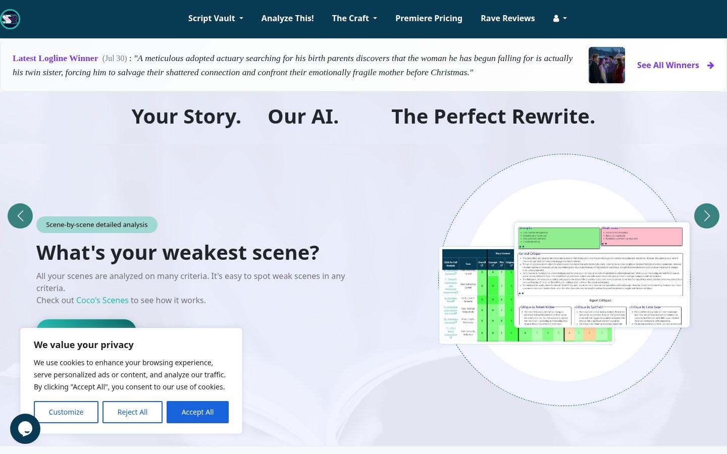 ScriptReader.ai Homepage