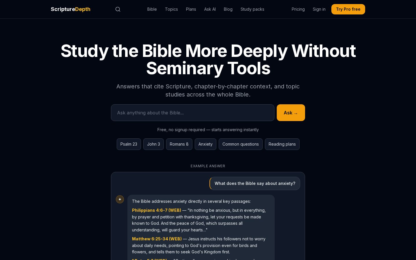 ScriptureDepth Homepage