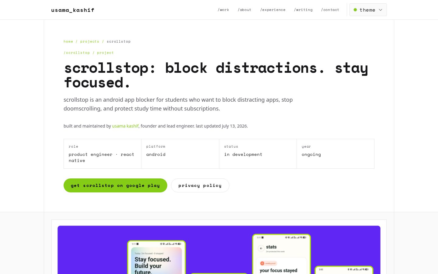 scrollstop Homepage