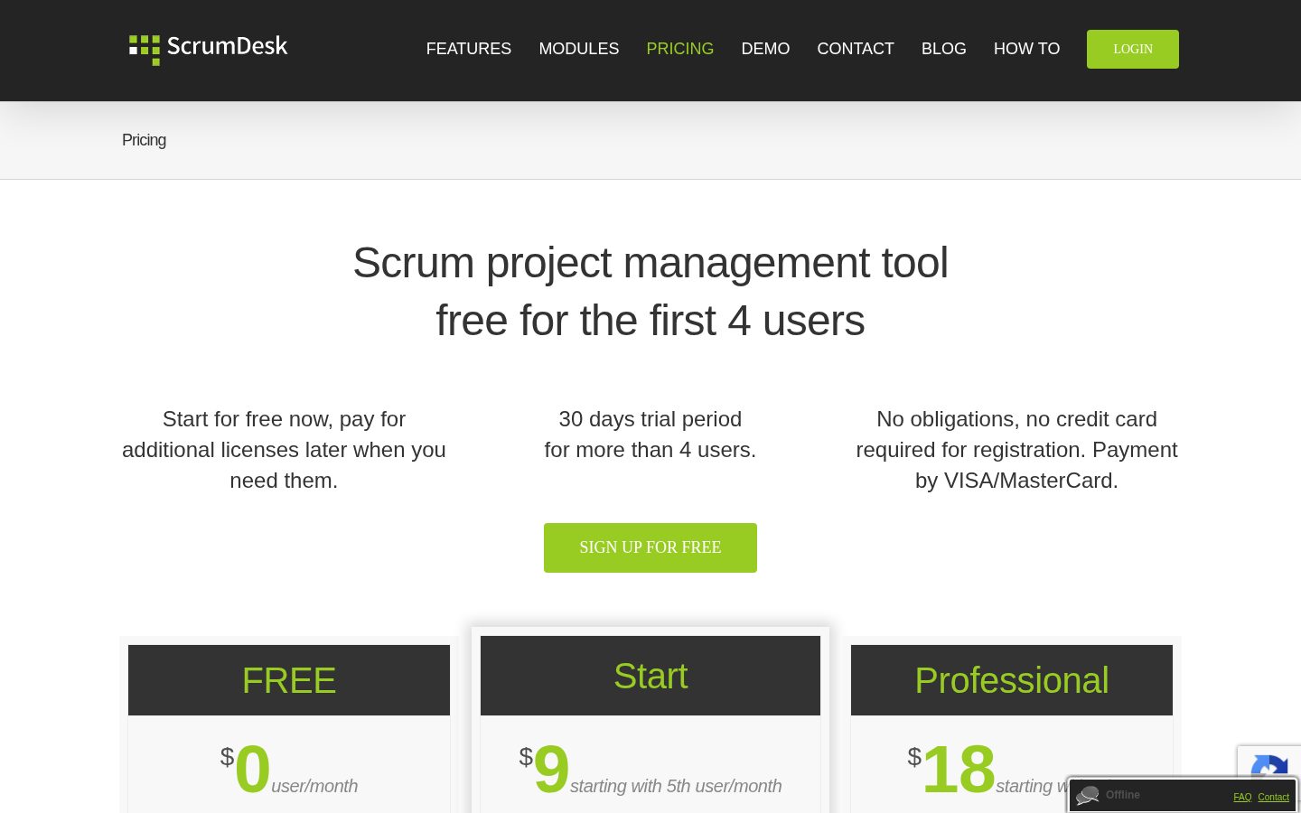 ScrumDesk Pricing