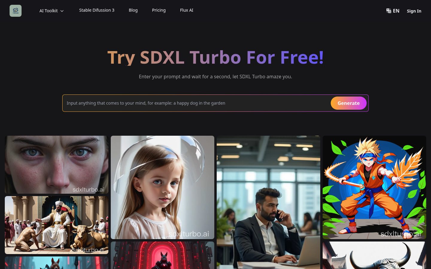 SDXL Turbo Homepage