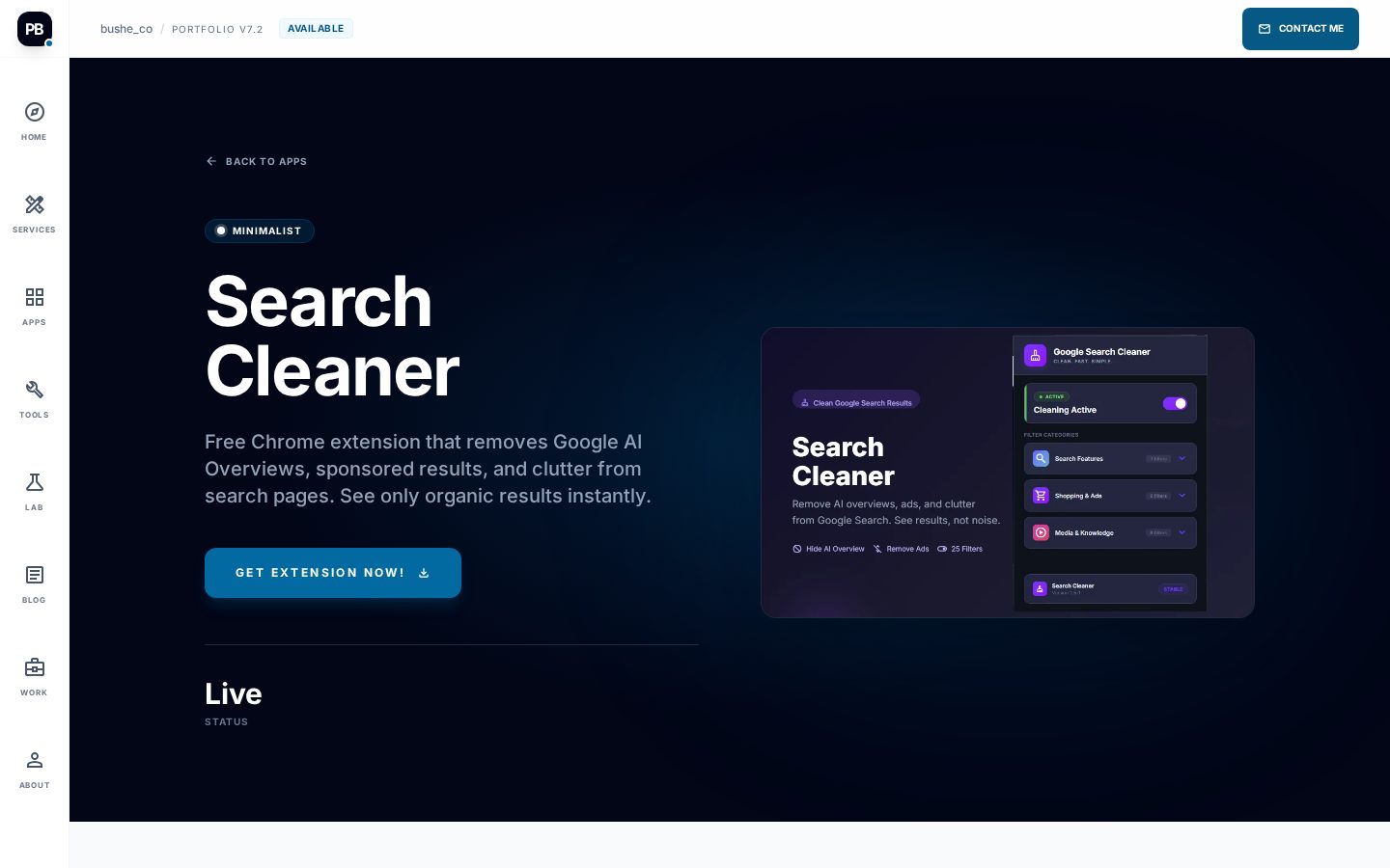 Search Cleaner Homepage