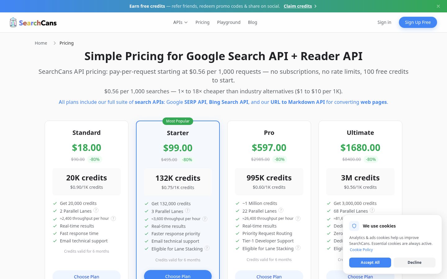 SearchCans Pricing