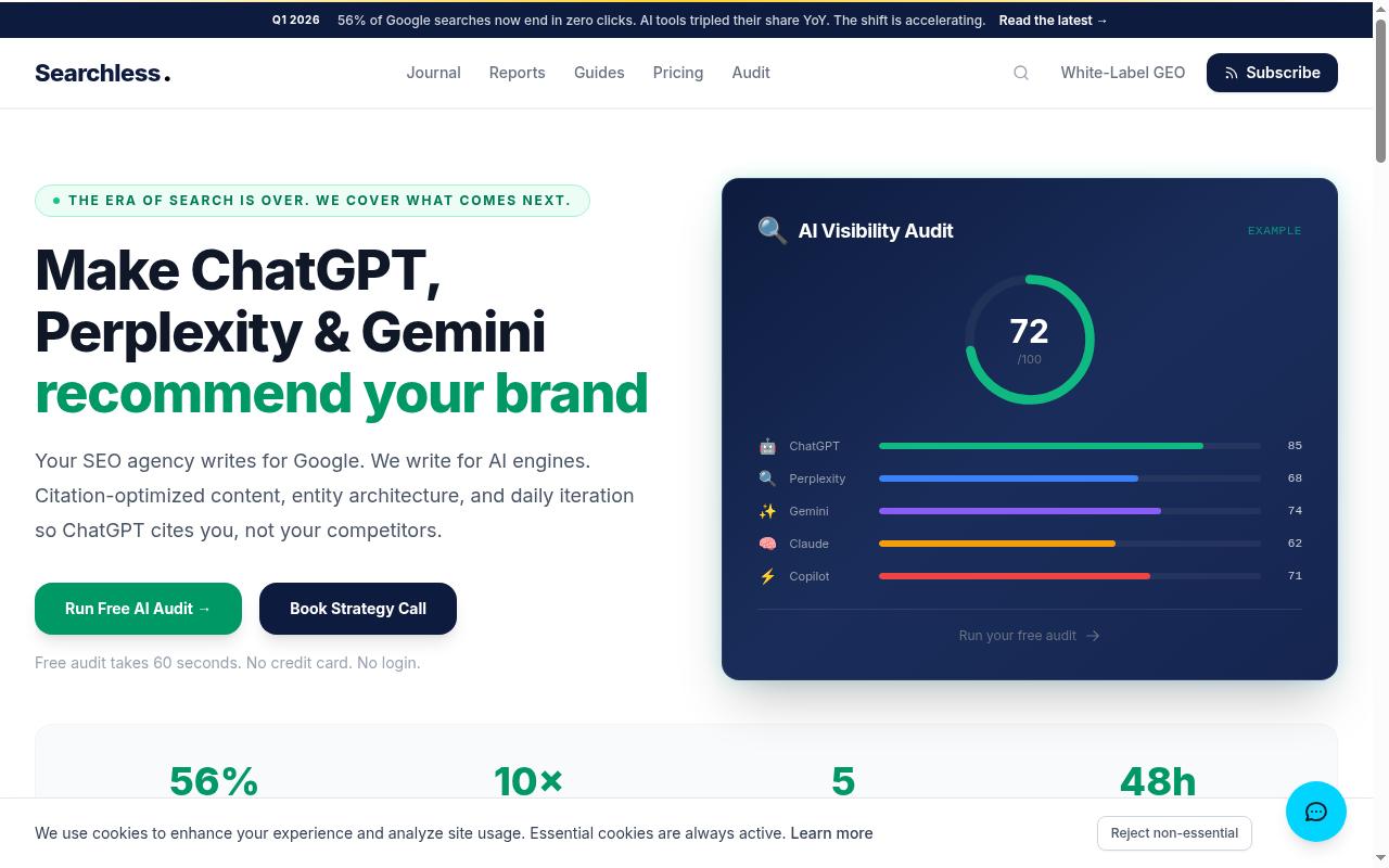 Searchless.ai Homepage
