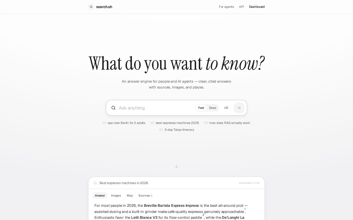 search.sh Homepage