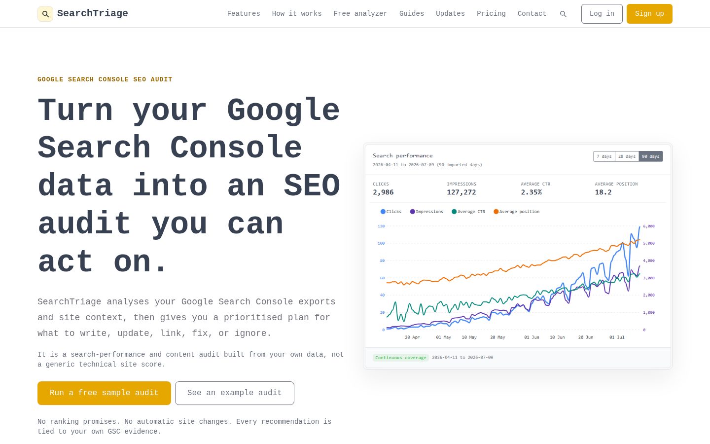 SearchTriage Homepage