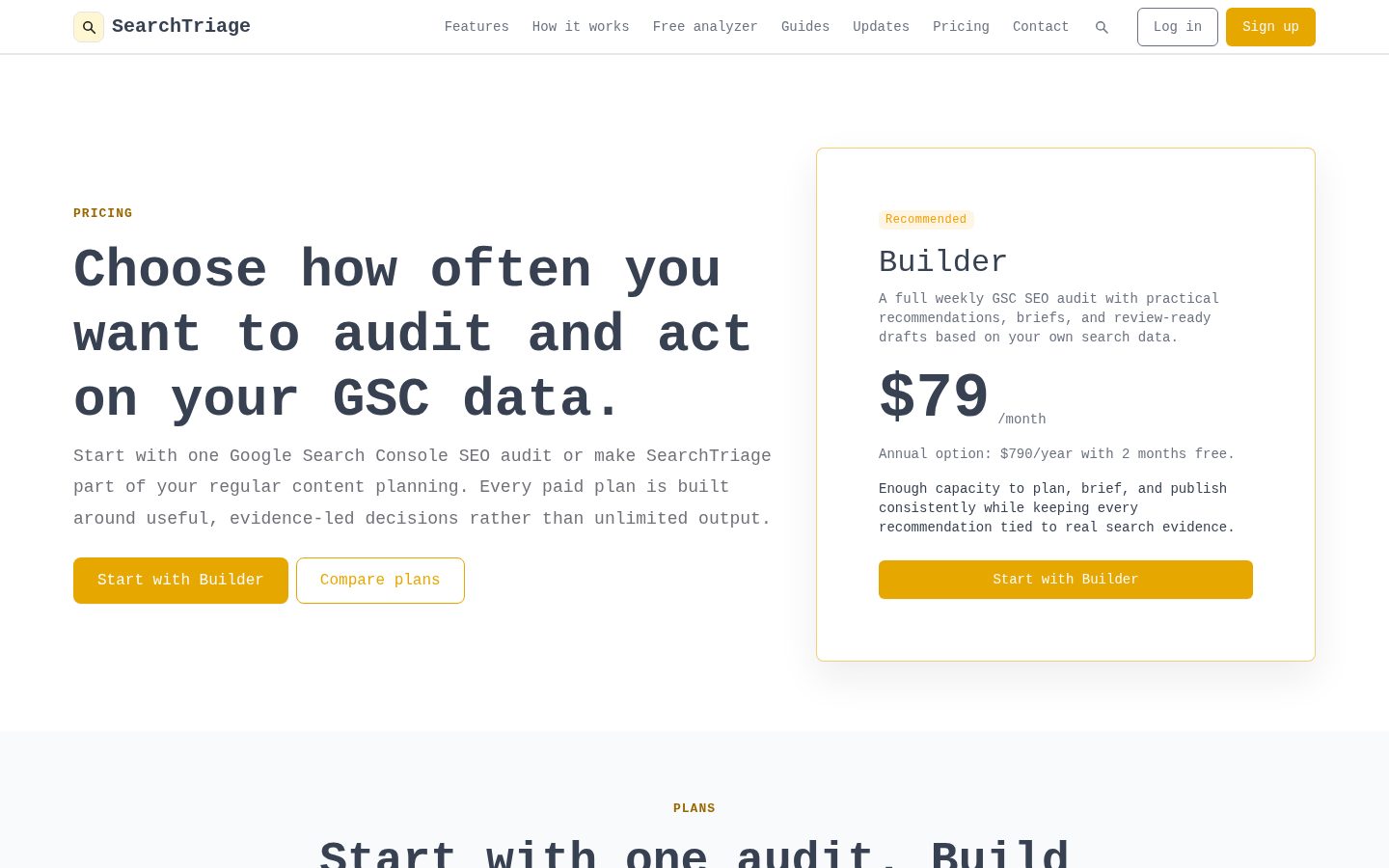SearchTriage Pricing