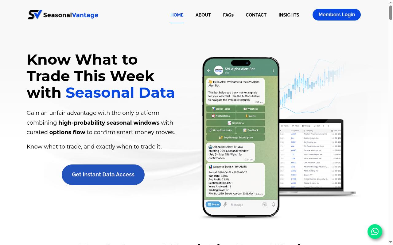 SeasonalVantage Homepage