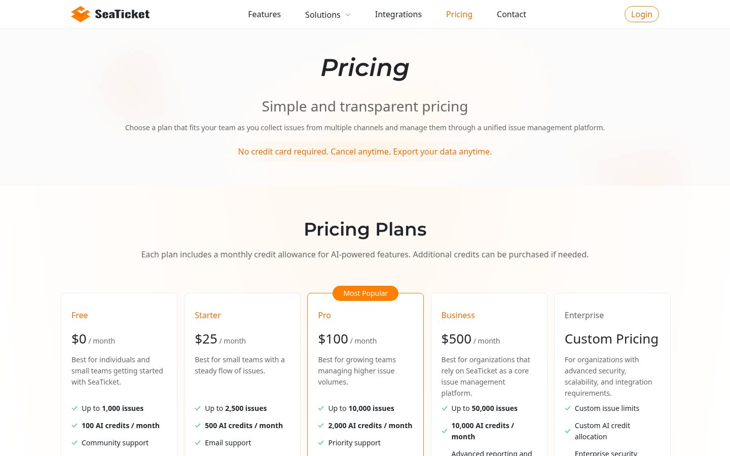 SeaTicket Pricing