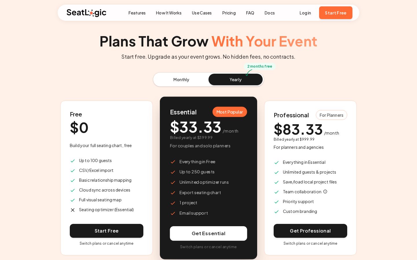SeatLogic Pricing