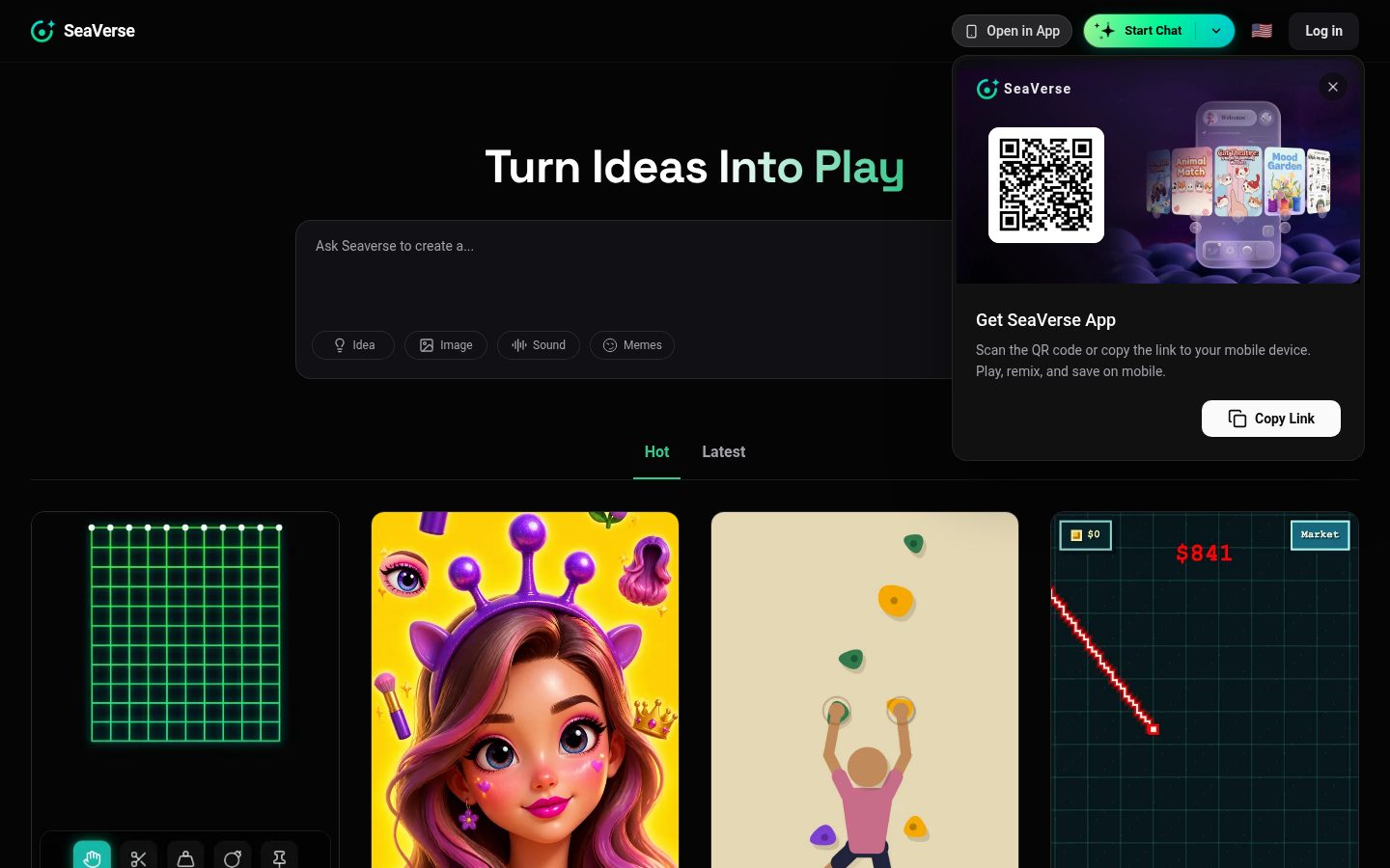SeaVerse AI Homepage