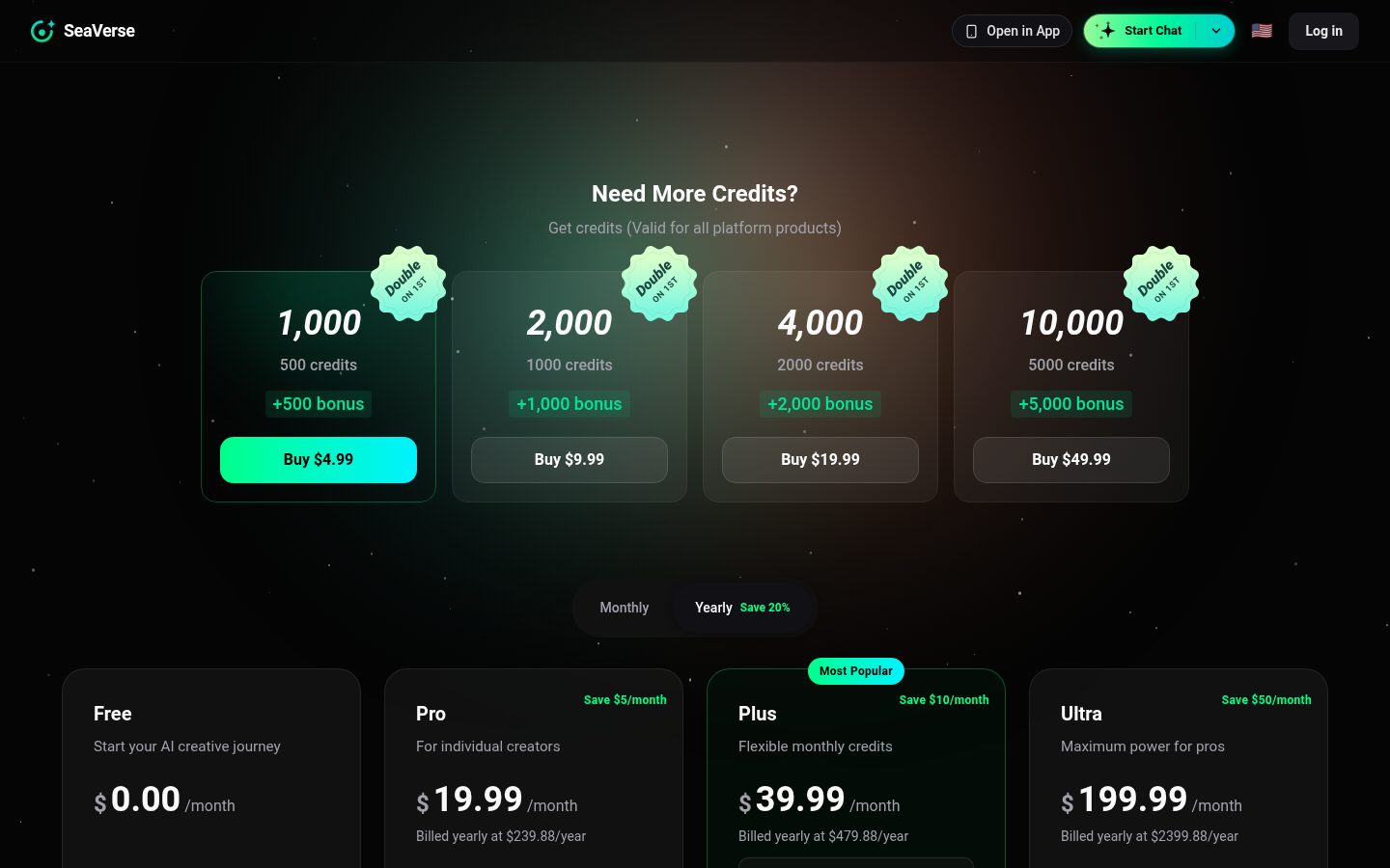 SeaVerse AI Pricing