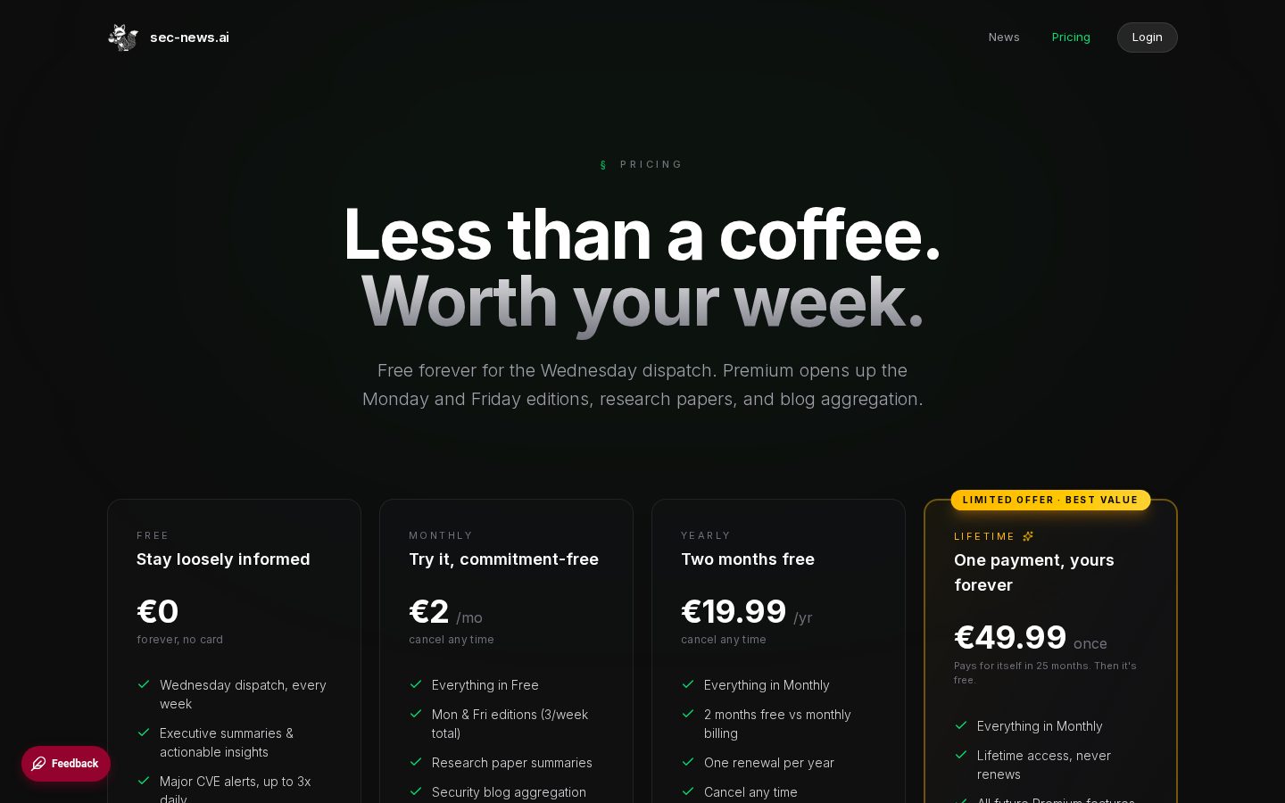 sec-news.ai Pricing