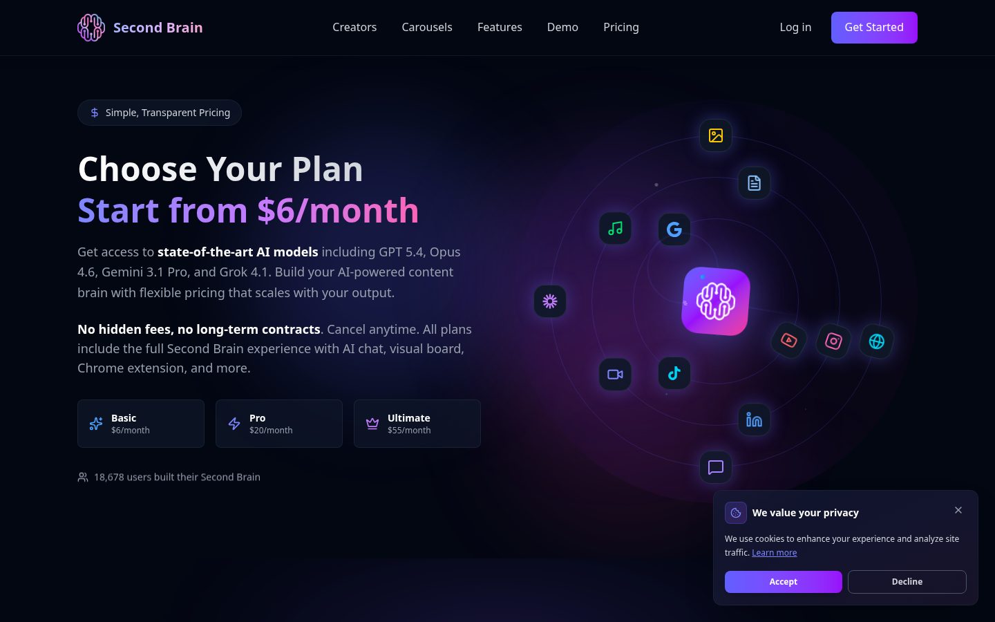 Second Brain Pricing