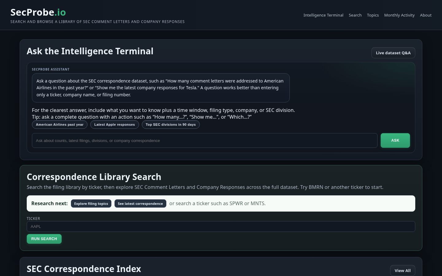 SecProbe.io Homepage